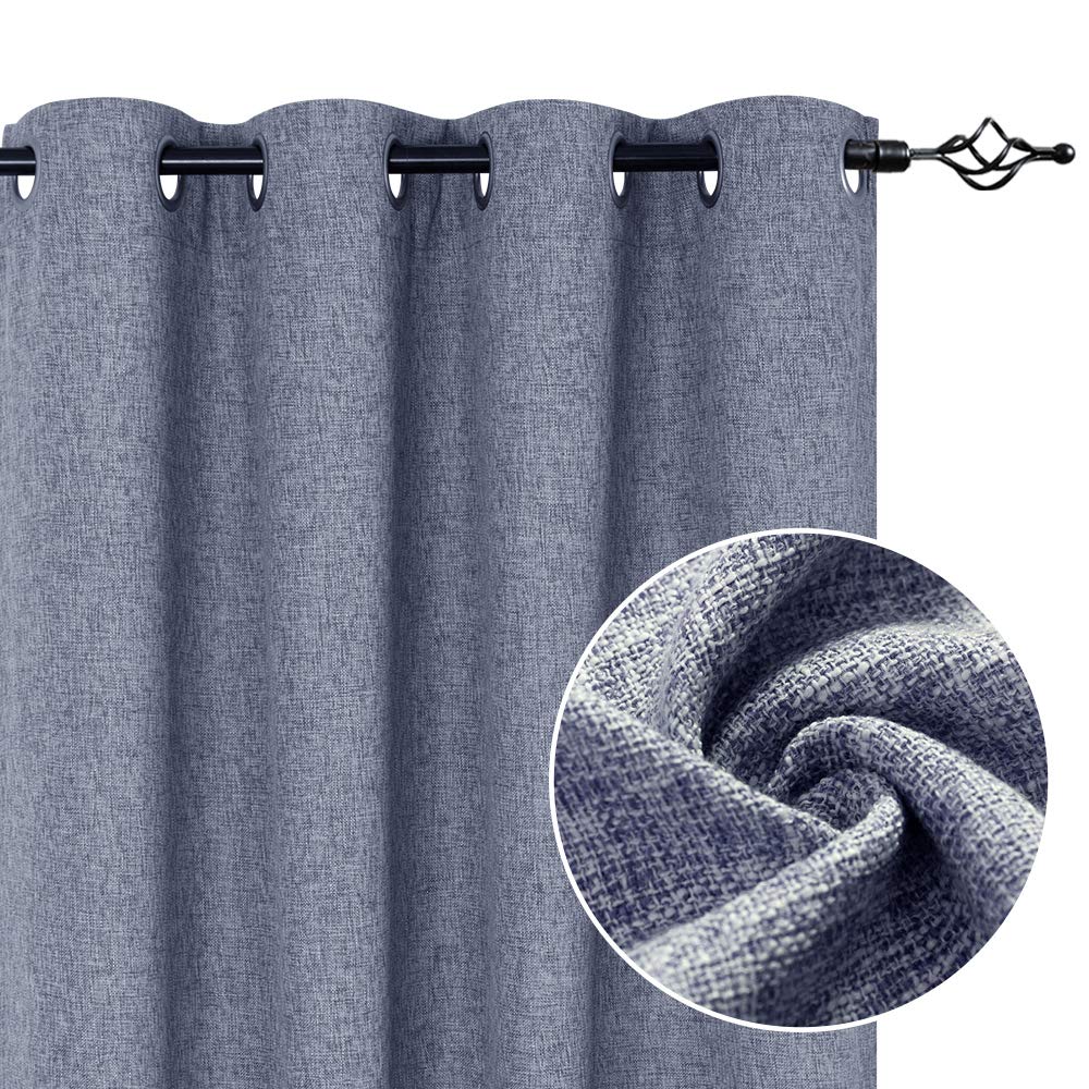 Navy Blue Burlap Curtains Curtains & Drapes