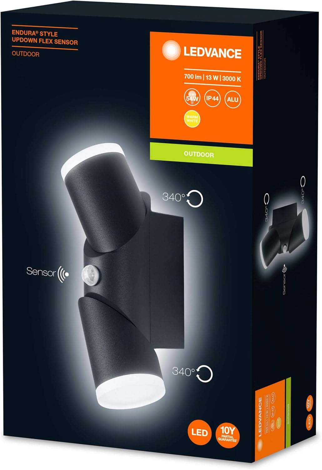 Wall and Ceiling luminaire LED: for Wall Endura© Style UPDOWN Flex / 12.50 W, 220…240 V, Beam Angle: 110°, Warm White, 3000 K - Image 5