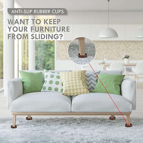 Miniatura 4 de Copas redondas de goma 3 x 3, almohadillas antideslizantes para muebles, agarre antideslizante, pies antideslizantes para muebles, protector de