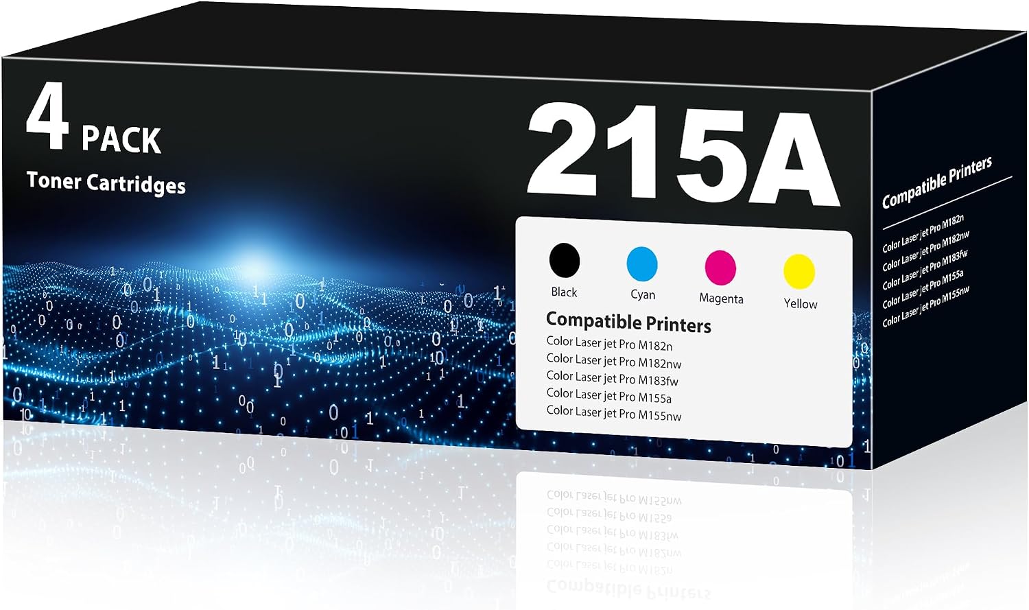 215A Toner Cartridges M183fw Toner Compatible for HP 215A Toner cartridges 4 Pack (with Chip) M183fw M182 M155 215A Toner cartridge for Color Laser Jet Pro MFP M183fw M183fdw M182n M182nw M155a M155nw