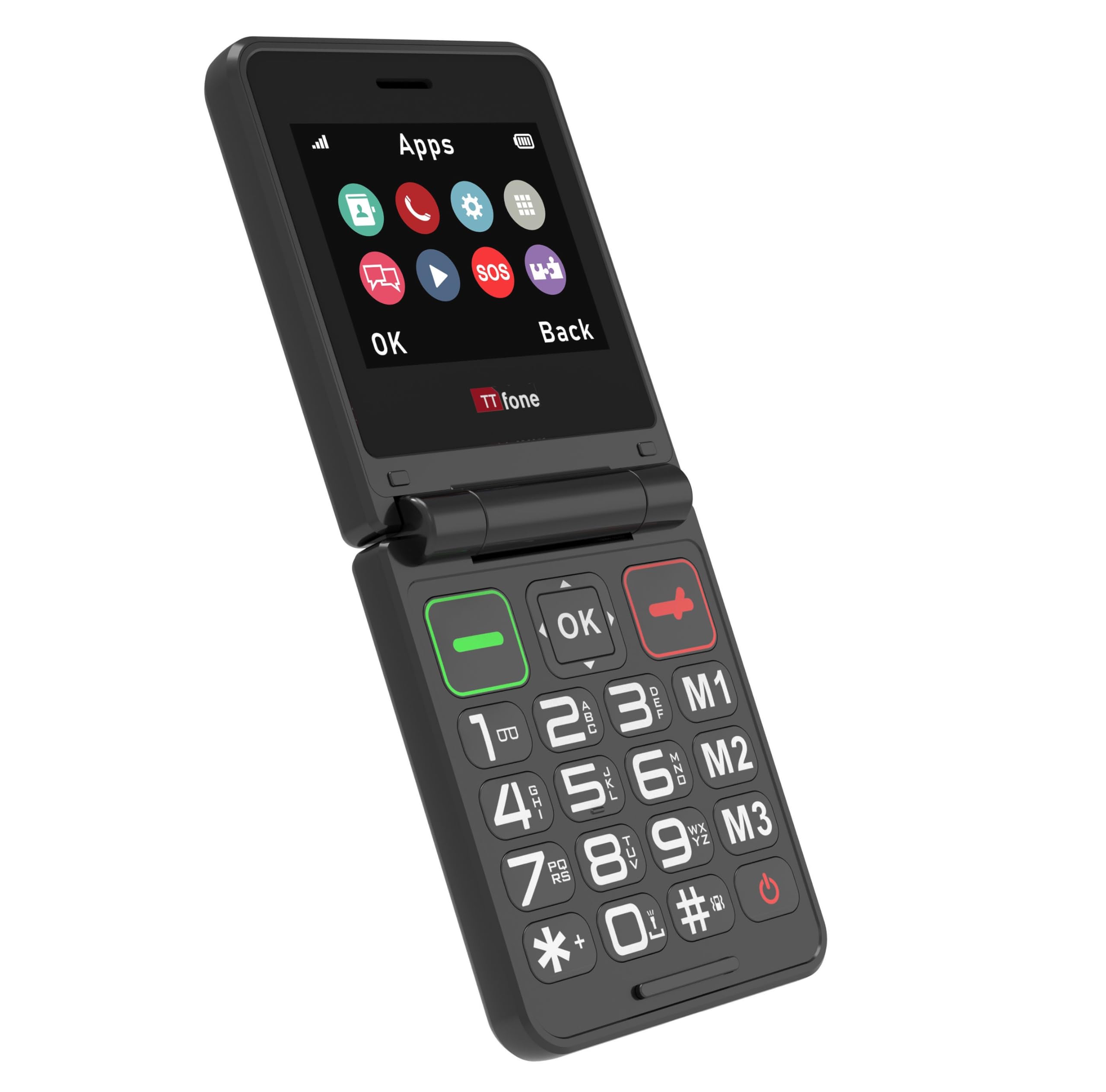 Ttfone Tt660 Flip Big Button Mobile With Ee Sim, Usb C Cable