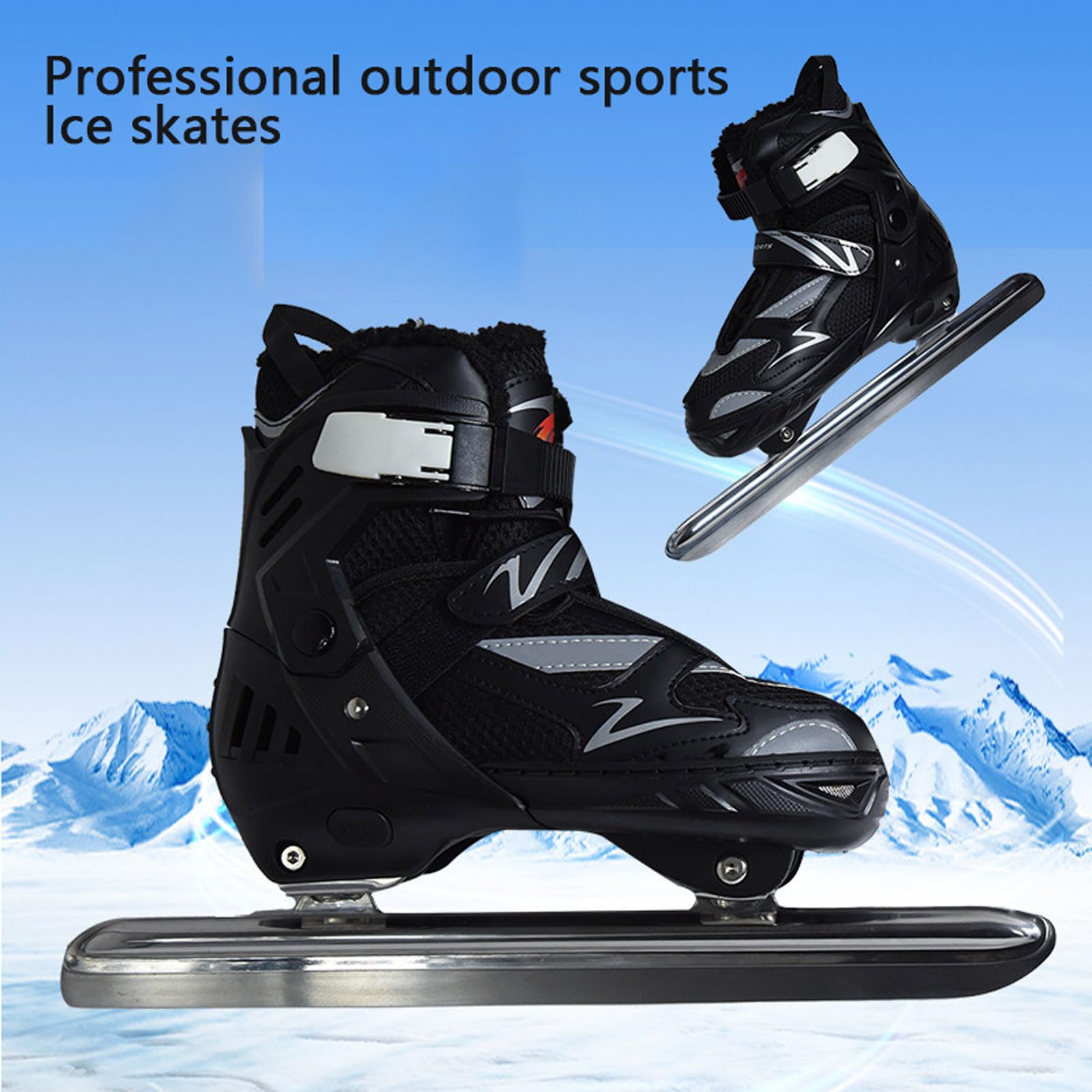 EnfantsPatins de Vitesse,Patins à Glace,4 Tailles réglables,Confortable et Chaud,Stables Support de la Cheville,pour Une Utilisation en extérieur et sur Les patinoires