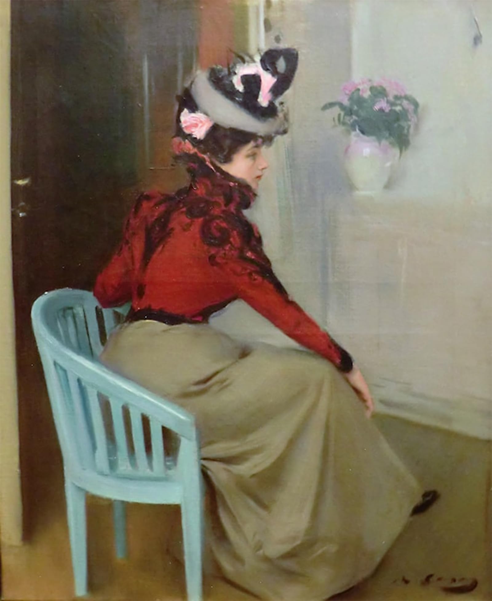 ARTXLXXBN Famous Painting Art Wall Decor Abstract Art Picture Woman in Thought Ramon Casas Y Carbó Animal Pictures for Home Decor 60x90cm