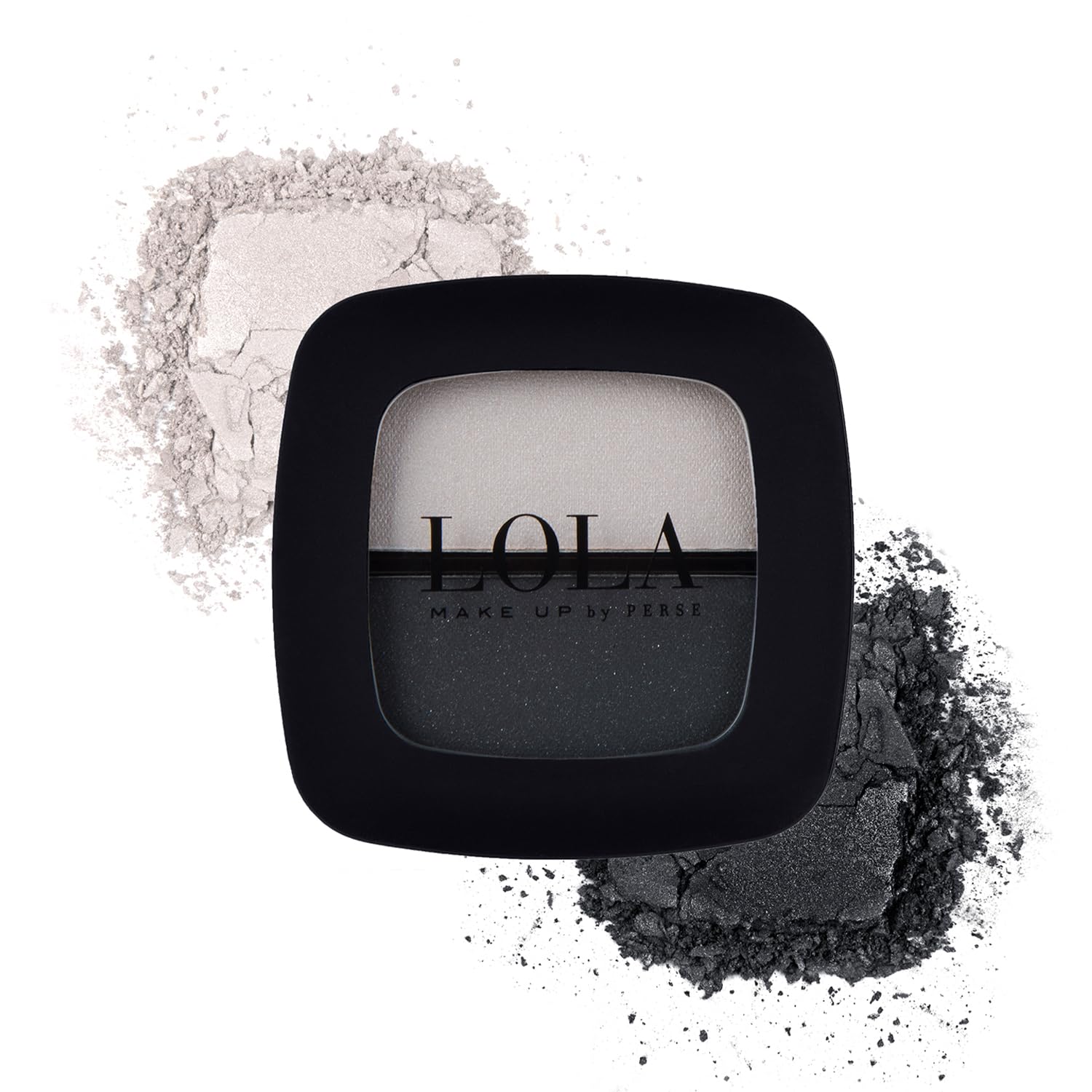 Lola Make Up by Perse Duo Eyeshadow Rich and Intense Colour High Coverage Matte and Satin Eyeshadow for Women, Vegan and Cruelty-Free Eye Makeup Cosmetic Palette for All Skin Types, Grey (001)