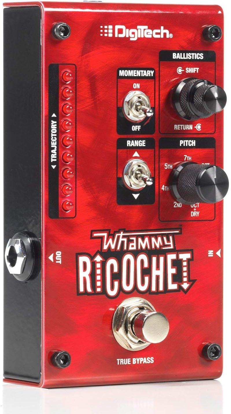Digitech WHAMMY RICOCHET Guitar Pitch Effect Pedal Bundle with 4 Cables and 6 Assorted Dunlop Picks