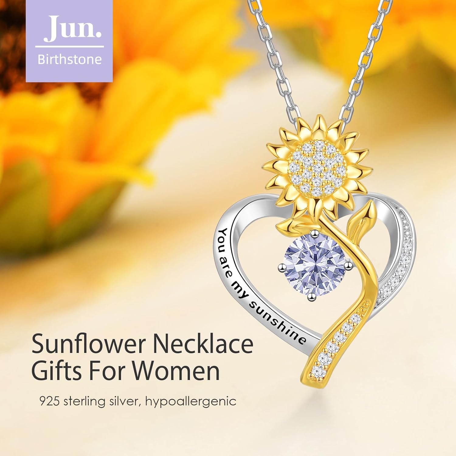 catonmoon Sunflower Necklaces for Women Wife Birthday Gift Ideas Wedding Anniversary Birthday Gifts for Women Gifts for Wife Sunflower Jewelry for Women Gifts for Her Girlfriend - Image 3