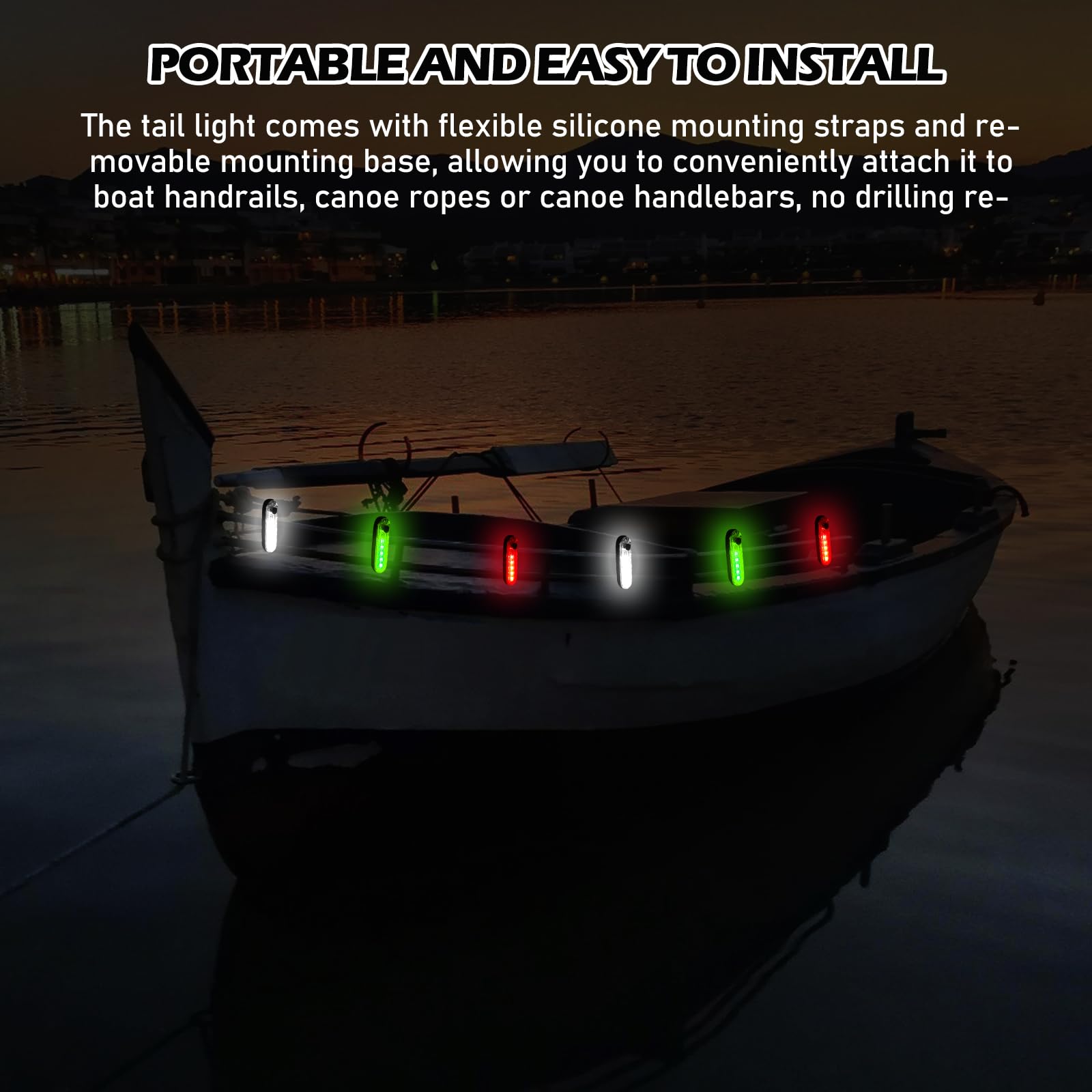 9 Luci Di Navigazione LED Per Barche - Ricaricabili USB, Impermeabili, Per Kayak, Yacht, Pontoni - Foto 3