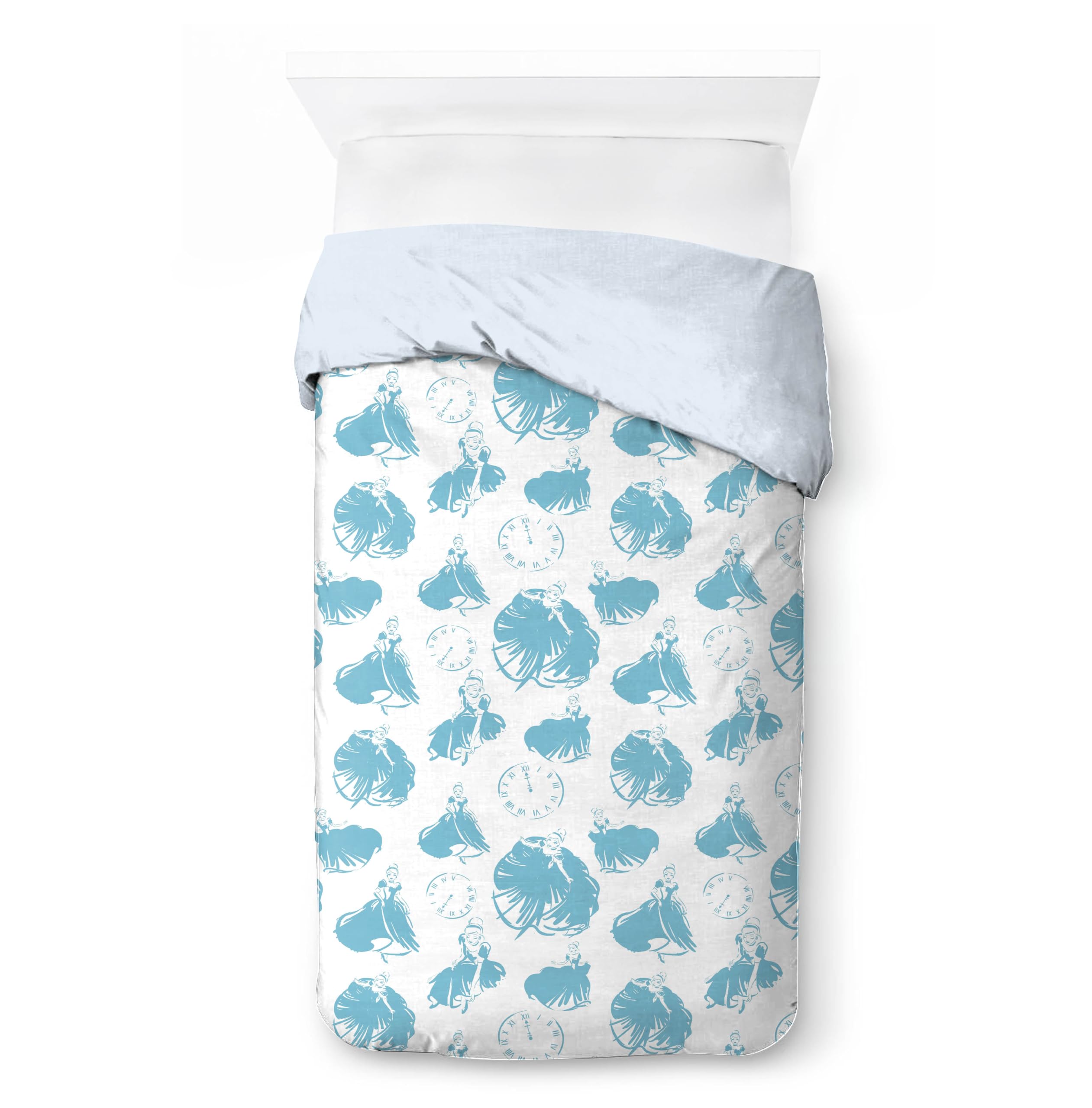 Disney Prinzessin Cinderella – Einzelbett-Bettwäsche-Set 100% Baumwolle mit Kissenbezug 80 x 80 cm