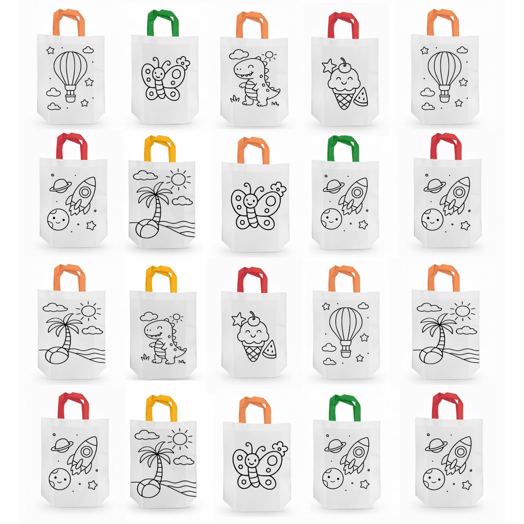 Evafly gift bags medium size for gifting – 24 Pcs | L10 x H12 x W3.5 inches, gift bags for Birthday, carry bags for gift, Return Gifts for Kids Age 10–12 - White color
