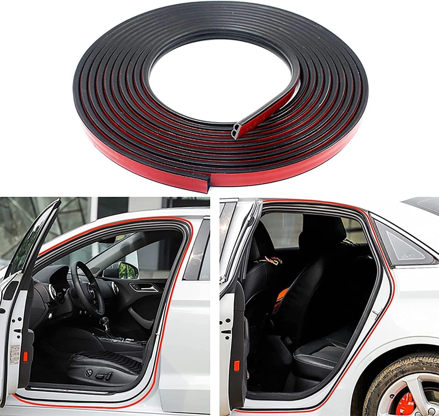 10m Self Adhesive Car Rubber Weather Stripping, Universal Auto Draft