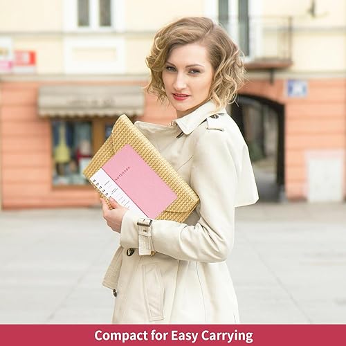 Miniatura 7 de cuaderno con espiral, 6.10 x 8.19 pulgadas, cuaderno rayado con bolsillos interiores y 160 páginas, tapa de cuero sintético, cuaderno de negocios,