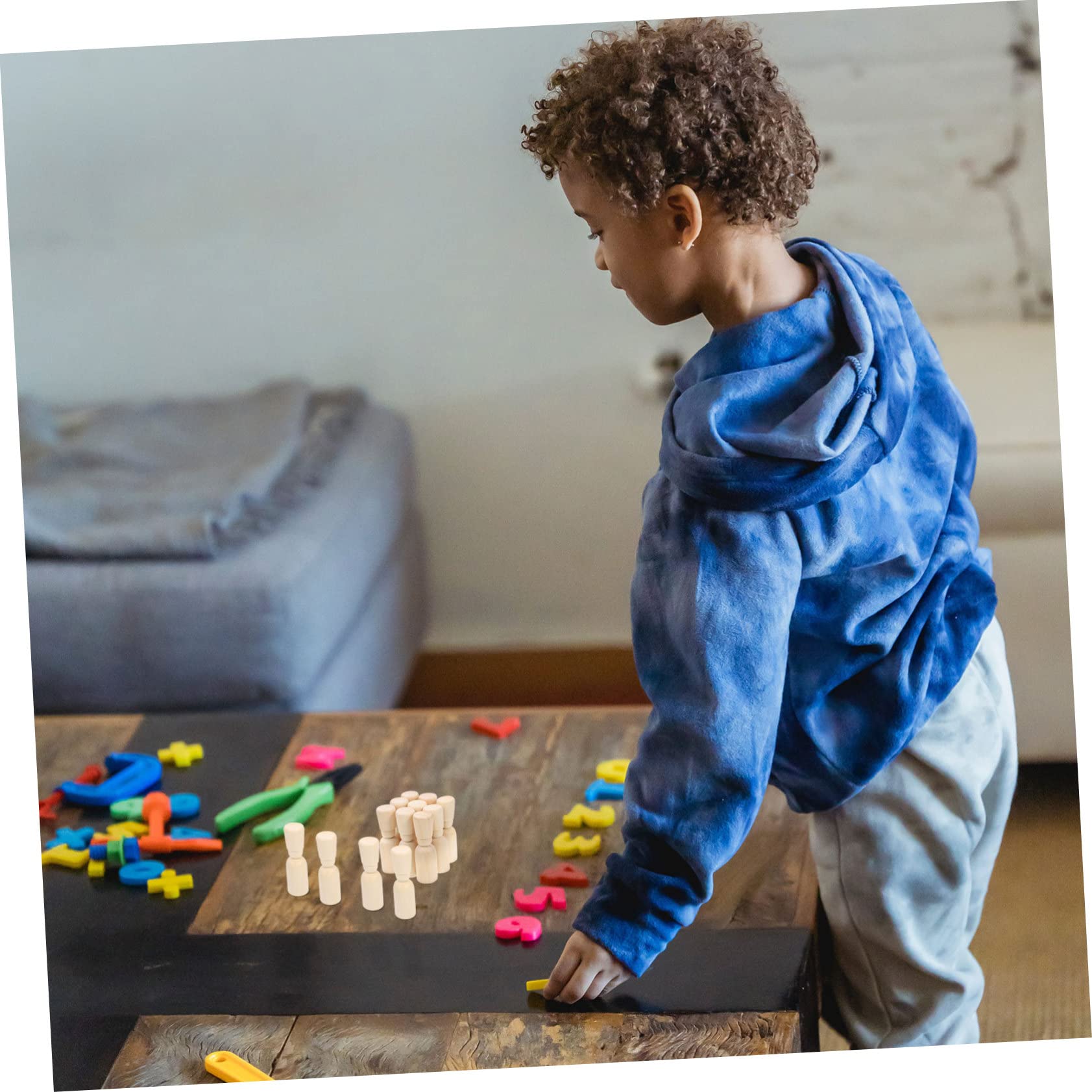Muñecas de Clavija de Madera para Pintar Kit de Manualidades Infantiles con 20 Piezas, Superficie Lisa, Diseño con Sombrero, Adecuado para Actividades Creativas y Educativas