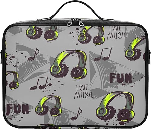 Zathe Love Music Fun - Bolsa de cosméticos de viaje portátil de los años 80, bolsa de maquillaje de viaje, bolsa de almacenamiento de maquillaje,