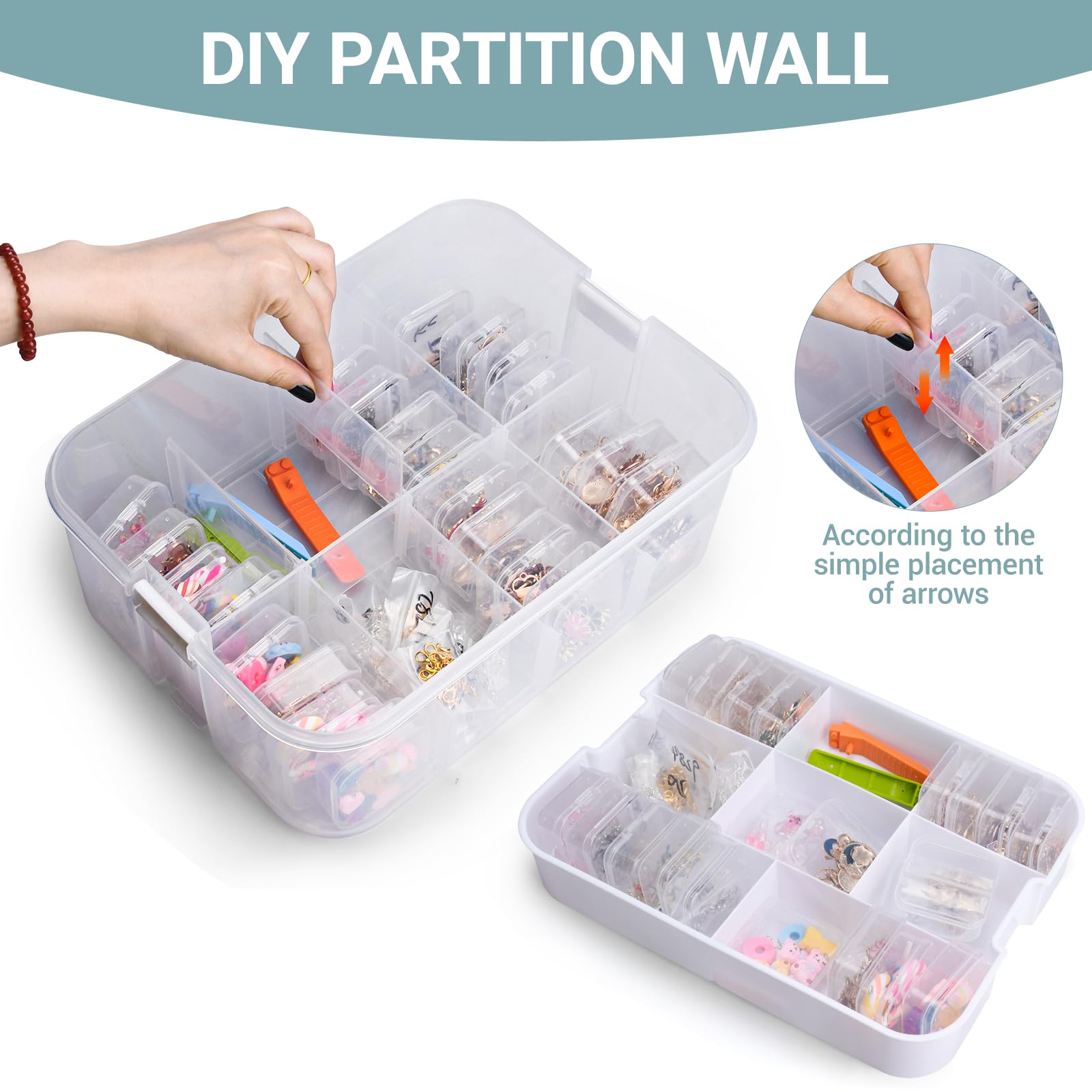 Boite Rangement Plastique pour Lego Briques Coffre A Jouet Enfant avec Couvercle,organiseur de jouets avec compartiments pour enfants,Petites pièces