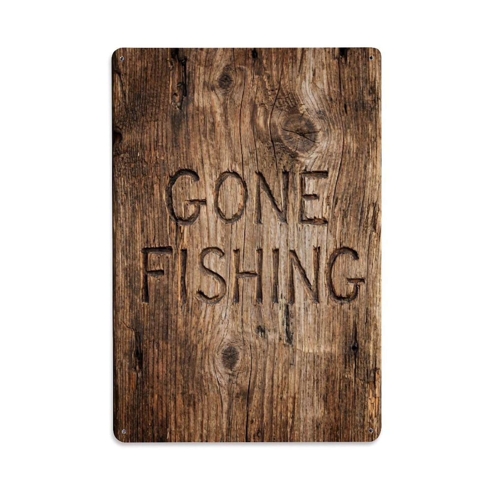 Gone Fishing Fishing Birthday Vintage Metal Tin Sign Plaque Wall Decor for Cafe, Club, Garden Metal Poster 8x12Inch