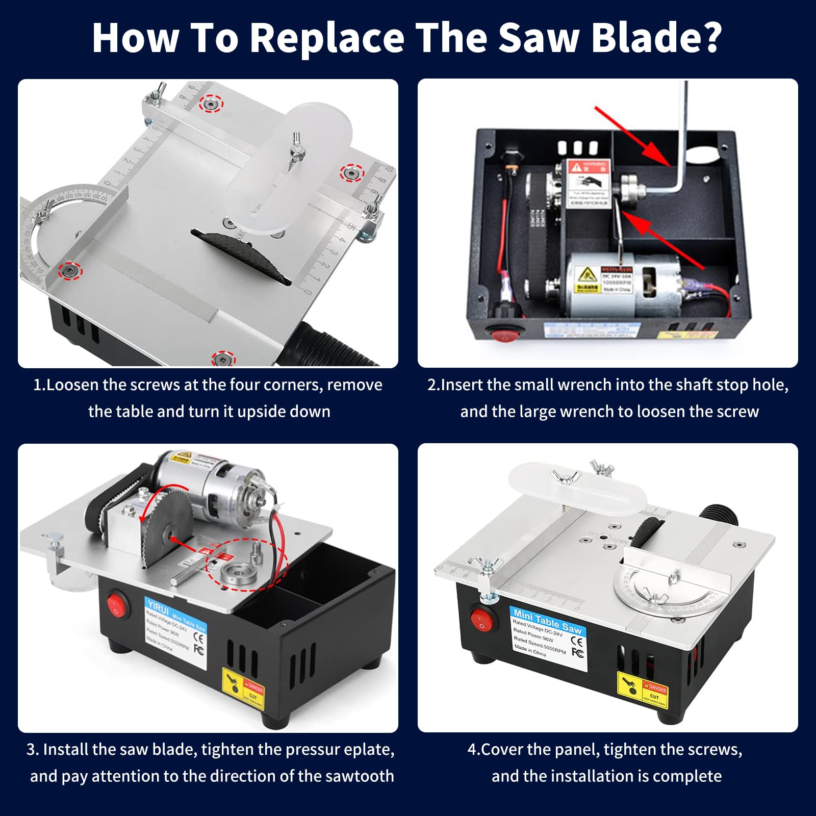 Mini Scie Circulaire De Table Multifonctionnelle 96W 5000 Rpm Portable 7 Vitesses Table Saw Machine