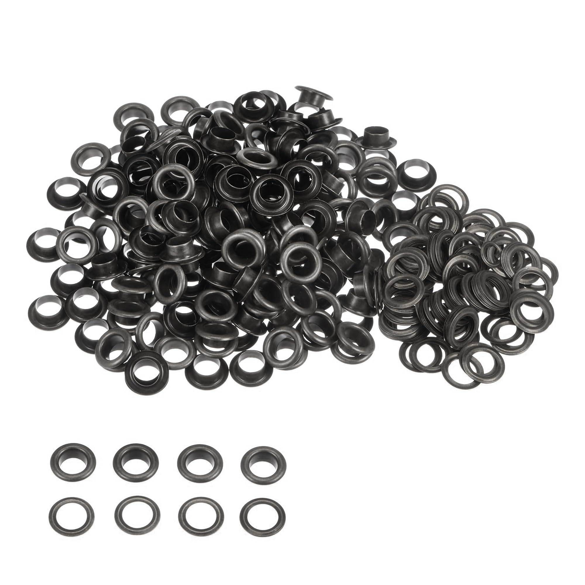 Trimming Shop 500 Pieces of Gun Metal 10mm Eyelets, Grommets, and Washers - Manual Plier or Machine Setting - for Clothing, Leathercraft, Vinyl Banners, Canvas Holding, and Scrapbooking