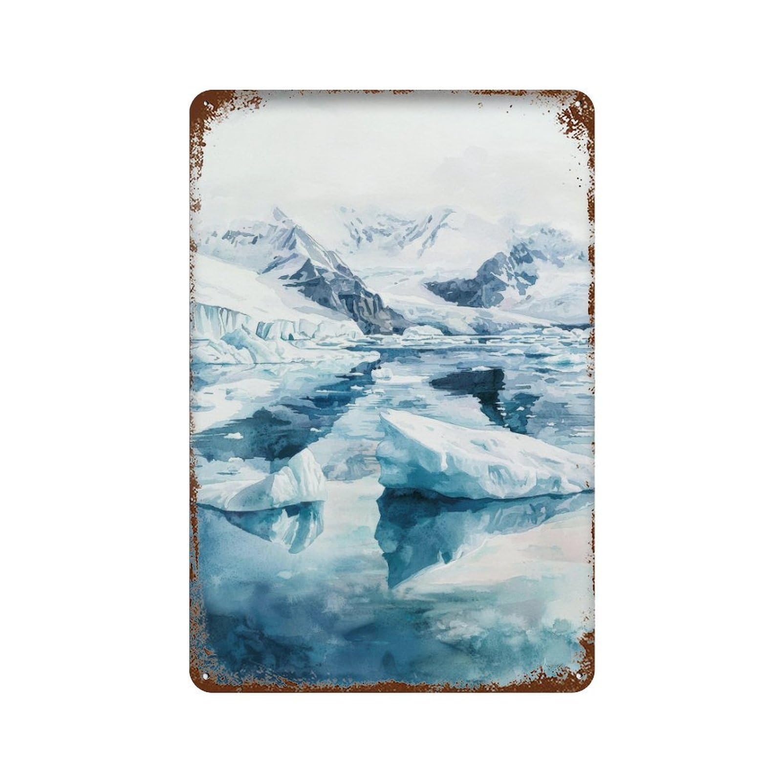 xiaoxiaoshen Jokulsarlon Glacier Lagoon, Iceland Icebergs Icelandic Travel Gift Wall Decor Art Metal Tin Poster Modern Home Decor Art Home Bar Shop Decorations Vintage Sign 30x20cm