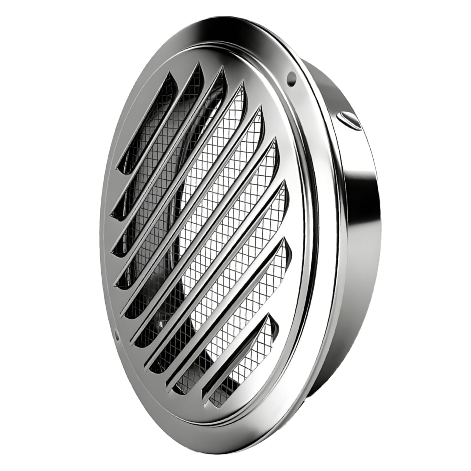 Ventola Rotonda per Soffitto con Lamelle Inclinate a 45° per | Acciaio Inossidabile, Diametro 200 Mm, Compatibile con Tubo Flessibile, Montaggio a Soffitto o Parete, Impermeabile e