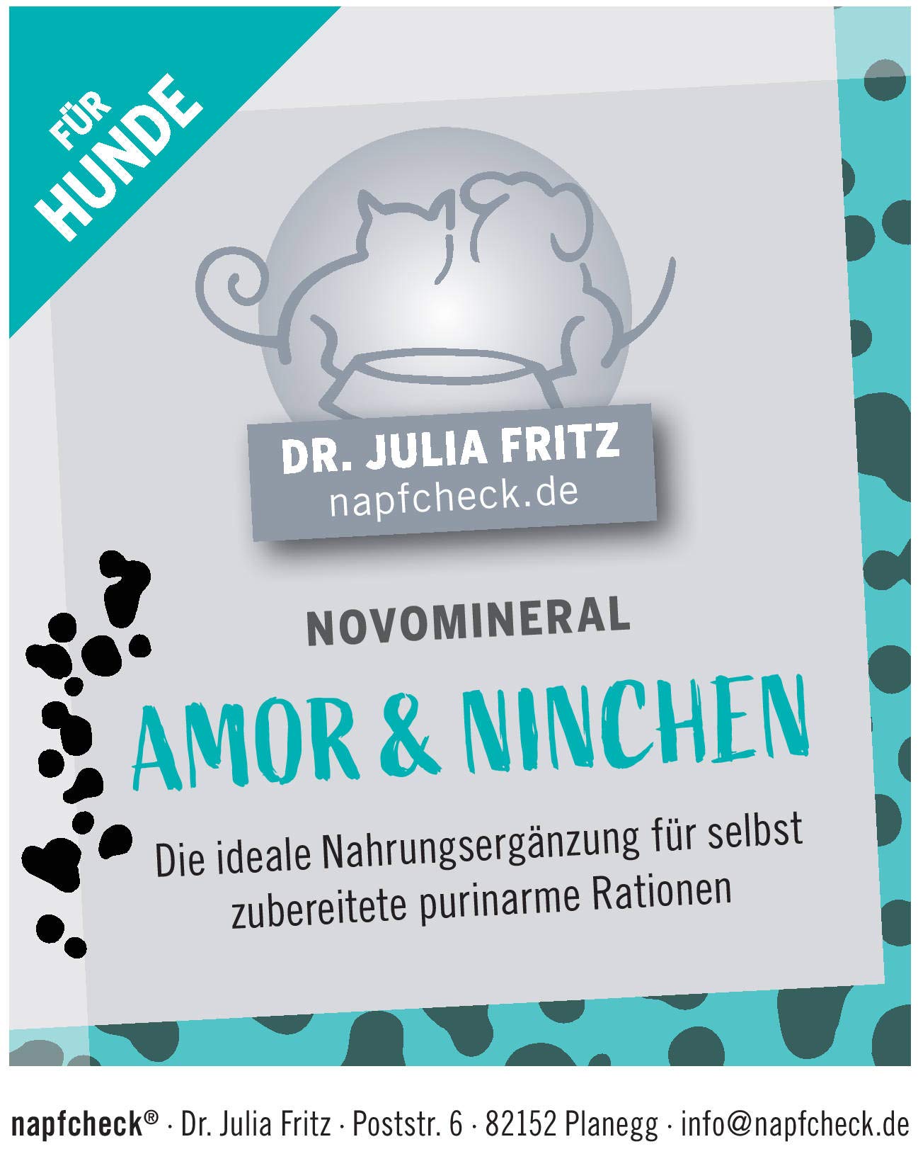 napfcheck Amor & Ninchen - für purinarme Rationen oder Leishmaniose Diäten - für den Hund - 500 g