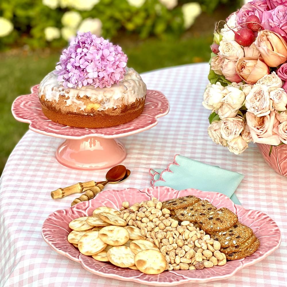 Amazon.com: Bordallo Pinheiro Cabbage Pink Cake Stand 31 Cm/ 12