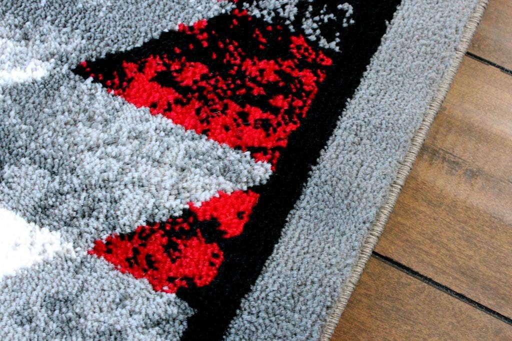 Masada Rugs, Stephanie Collection Area Rug Southwest Native American Distressed Design 1106 Red Grey White Black (5 Feet 3 Inch X 7 Feet 3 Inch)