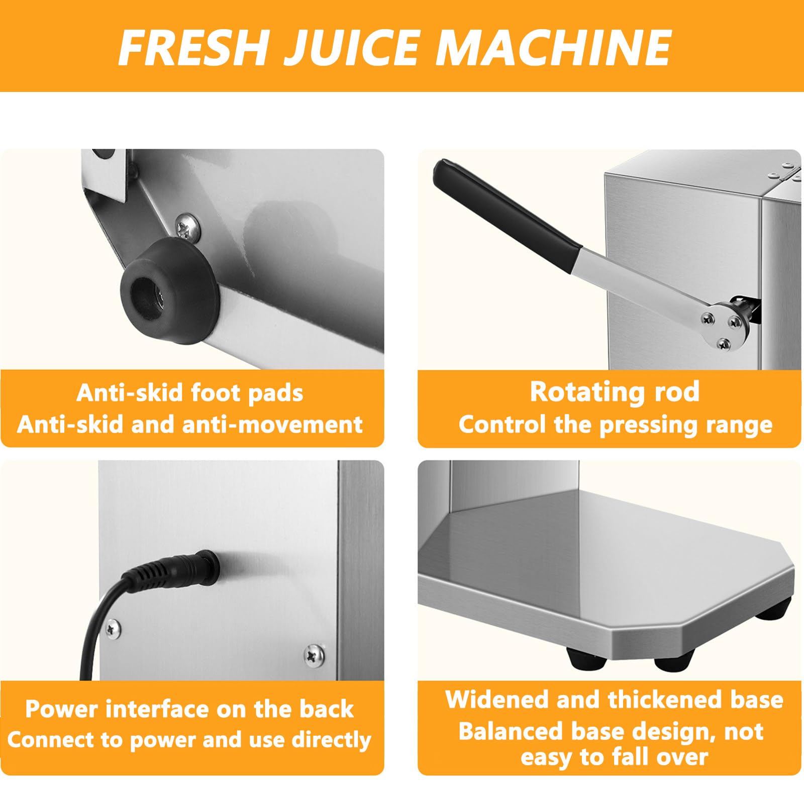 Estrattore di Succo Elettrico, Macchine per Spremitura per Frutta Intera, Estrattore di Succo Facile da Pulire per Ottenere Succhi Freschi e Nutrienti, Estrattore di Limoni