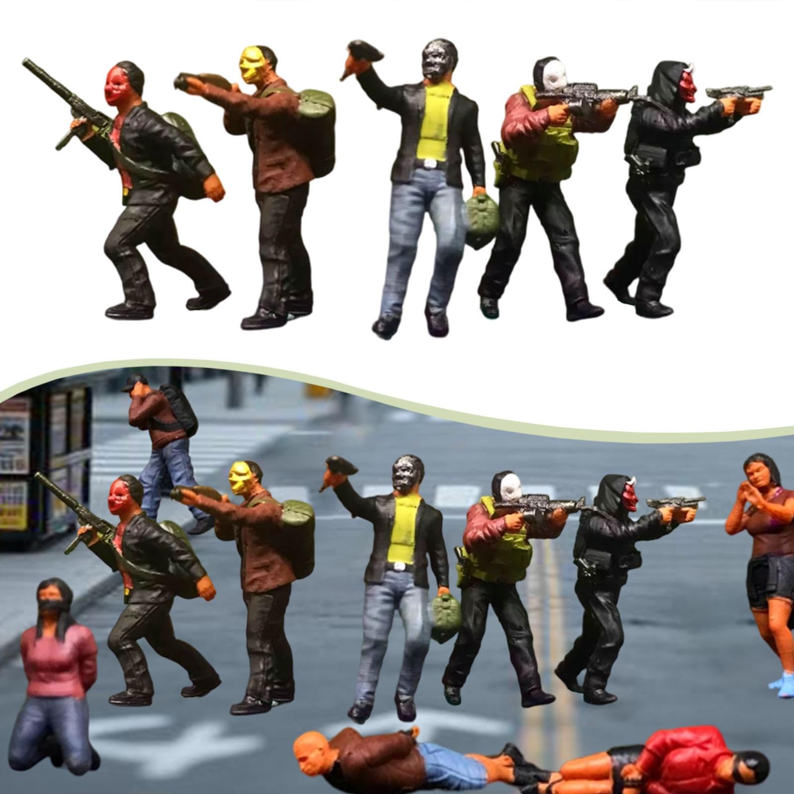 5 Miniature in Resina per Diorami in 1:64. Ideali per Decorare Le Scrivanie, Ladri