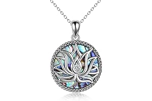 Lotus Necklace: Sterling Silver Moonstone Yoga Lotus Jewelry for Women