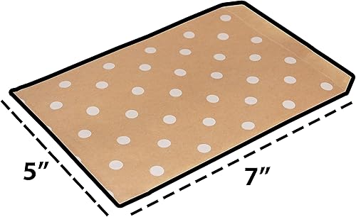 Miniatura 6 de CuteBox Bolsas de regalo de papel plano blanco con lunares (5 x 7 pulgadas) para mercancía, manualidades, recuerdos de fiesta, venta al por menor,