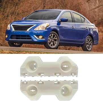 Yumzeco 1Pair Compatible with Nissan Versa Front Bumper Brackets 2012-2019 | Driver and Passenger Side Plastic Front Bumper Retainers, Replace for 62225-3BA0A 62224-3BA0A