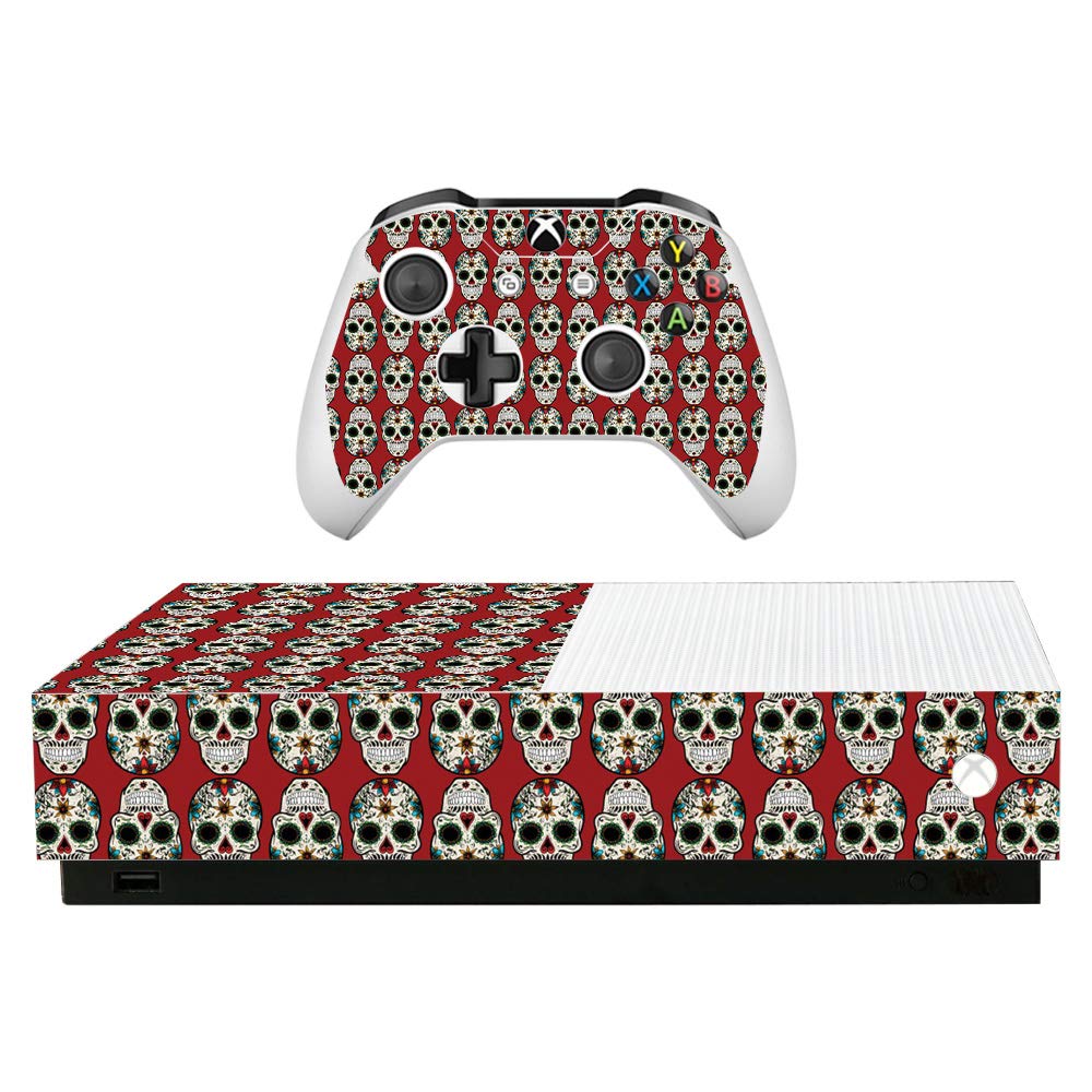 MightySkins Skin for Microsoft Xbox One S All-Digital Edition - Sugar Skull | Protective, Durable, and Unique Vinyl Decal wrap Cover | Easy to Apply, Remove, and Change Styles | Made in The USA
