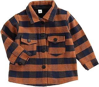 YILEEGOO Baby,Clothing,Baby Boys 0-24m,Tops,Button-Down & Dress Shirts YILEEGOO Toddler Baby Boy Girls Flannel Plaid Shirts Kids Long Sleeve Jacket Tops Winter Fall Outfits