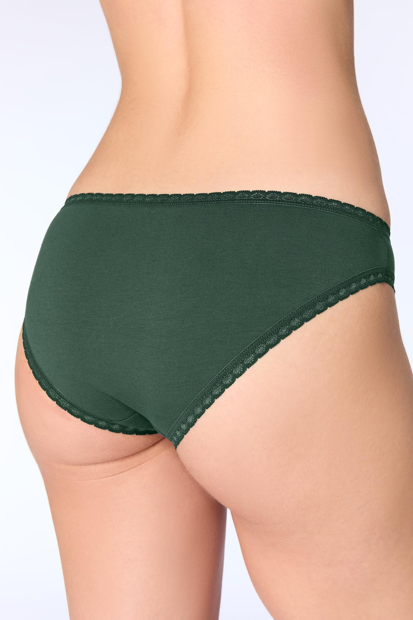Confezione da 4 slip da donna con pizzo in cotone biologico