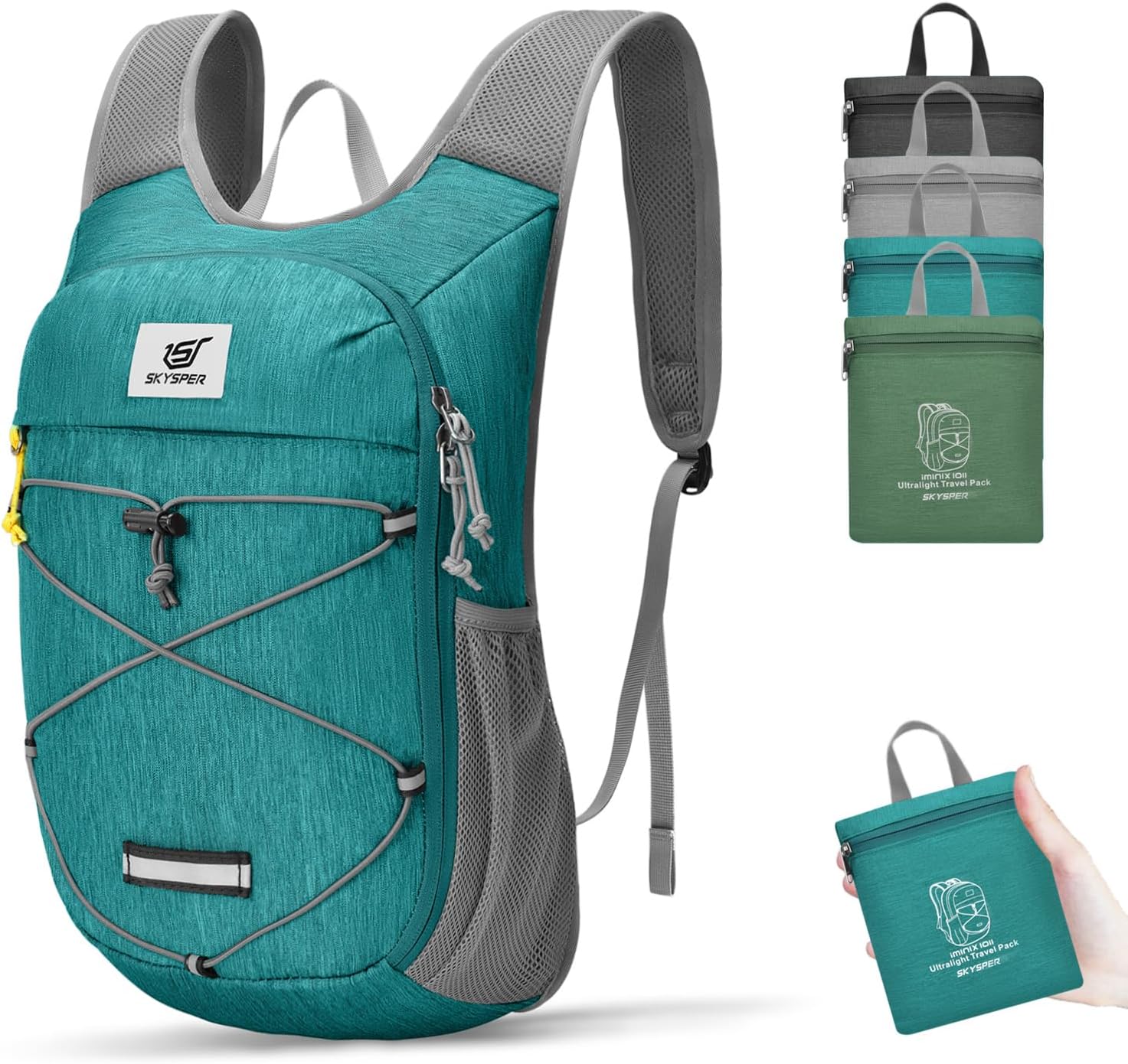 Foldable Hiking Backpack - 10L Small Lightweight Daypack Breathable Travel Backpacks for Men Women