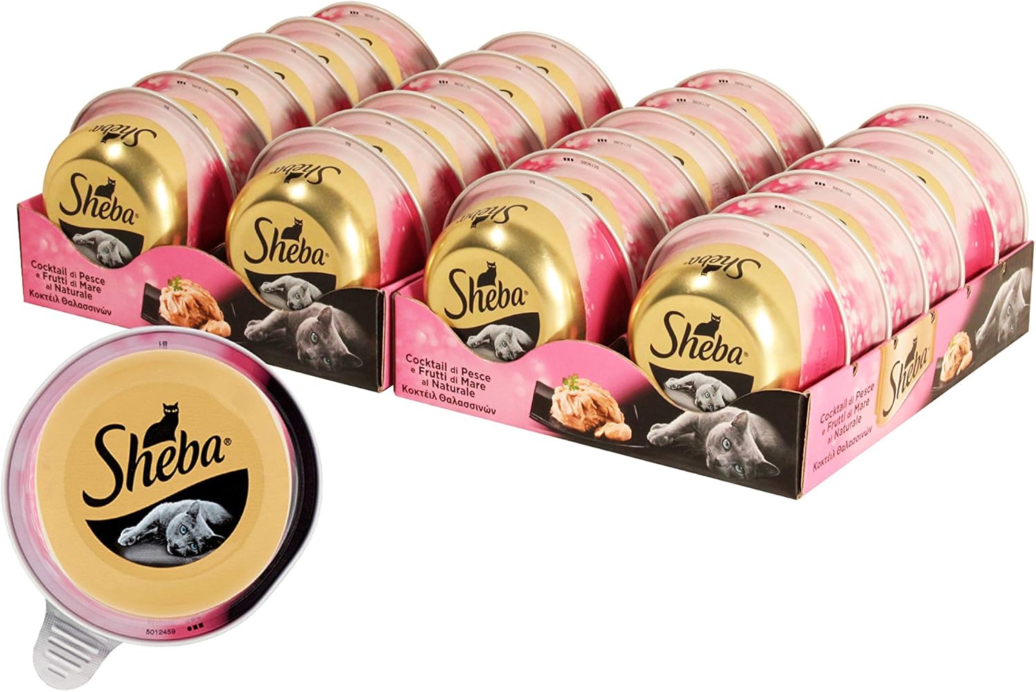 Sheba Cibo Per Gatto Cocktail Di Pesce E Frutti Di Mare Al Naturale 80 G 24 Vaschette Amazon It Prodotti Per Animali Domestici