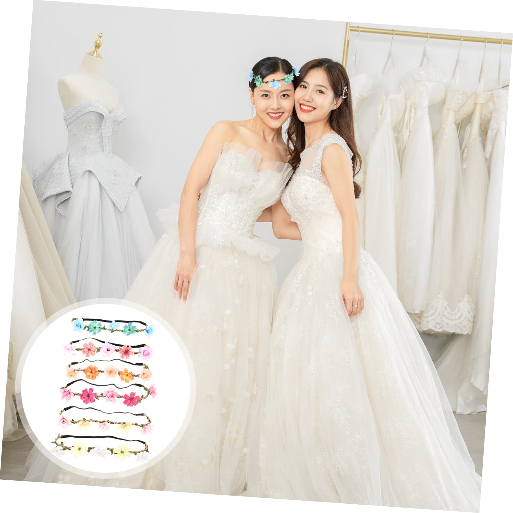 SOIMISS 24stücke Blumenkranz Haarschmuck Für Frauen Teiliges Und Hellrosa Elegante Haarreifen Für Hochzeiten Partys Und Fotoshootings