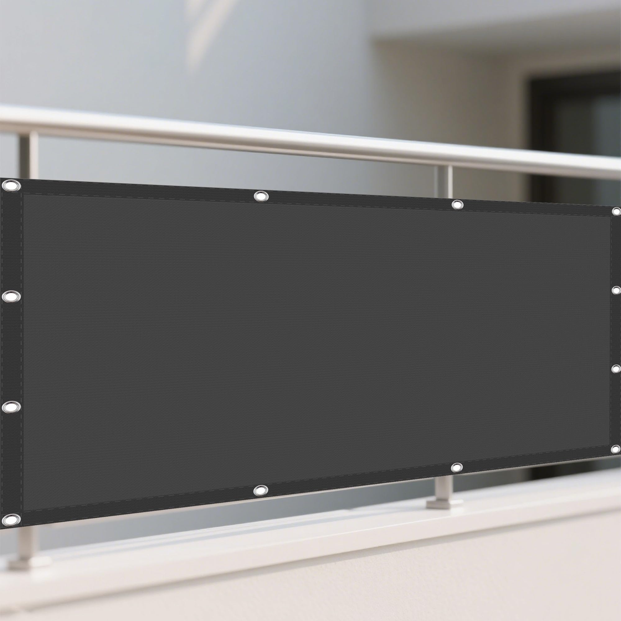 Voiles d'ombrages rectangulaire gris foncé pour bloquer les UV du balcon