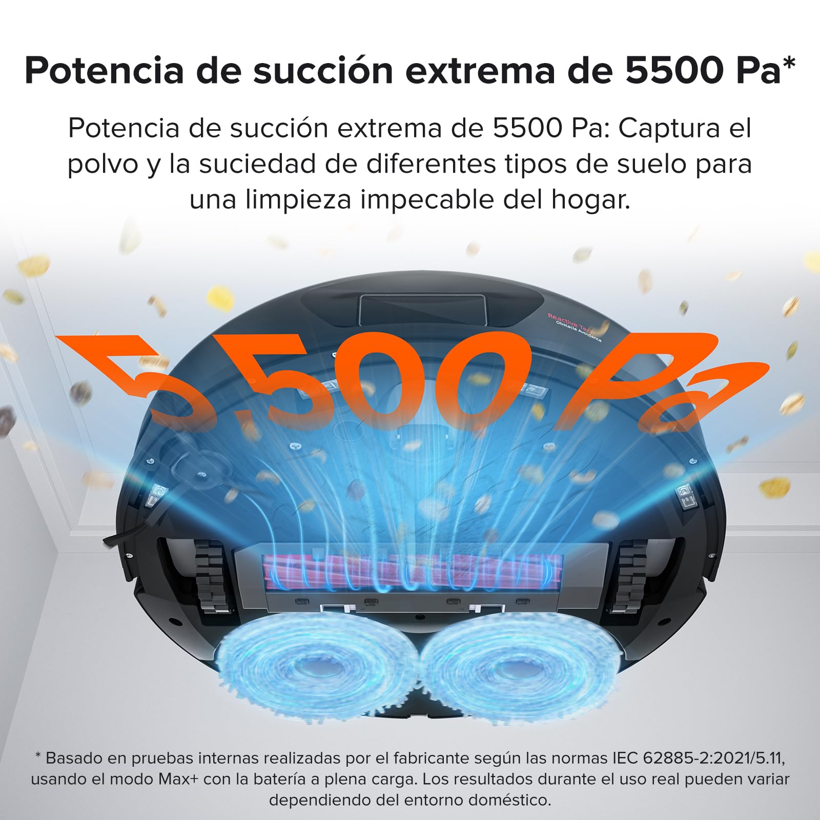 roborock Qrevo Saugroboter mit Wischfunktion, 5500Pa Saugkraft, 3D-Kartierung, Doppeldrehmopps Wischroboter-Schwarz (Generalüberholt)