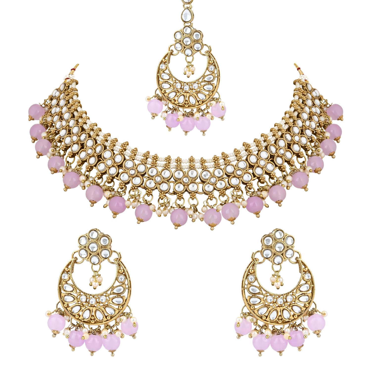 I Jewels Gold Plated Traditional Floral Choker Necklace Jewellery Earrings Set For Women (K7268G) (B0CS9KHNF6) Amazon Price History, Amazon Price Tracker