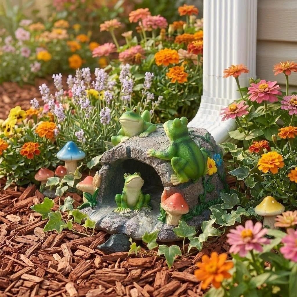 Frogs Gutter Guardian Rain Downspout, Animals Outdoor Statue Gutter Downspout Extension Garden Decoration, Downspout Extender Diverter Splash Block for Courtyard and Patio