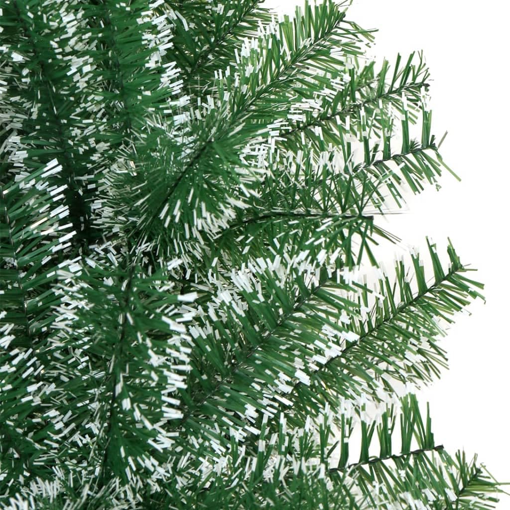 Árbol de Navidad artificial nevado 240 cm con 1300 puntas PET soporte de metal estable diseño moderno verde blanco para decoración interior Navidad