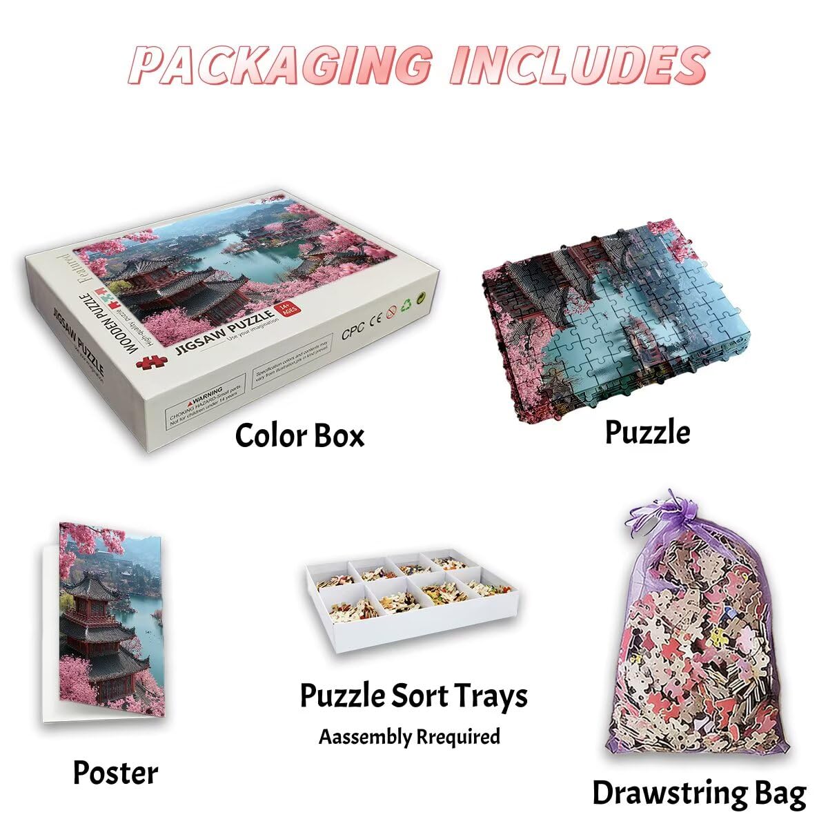 Puzzle 4000 sztuk kwiatów, puzzle wieża dla dorosłych, drewniane puzzle kreatywna rozrywka, zabawa, klasyczne puzzle edukacyjne z wysokiej jakości opakowaniem pomysł na prezent dla kobiet, wystrój