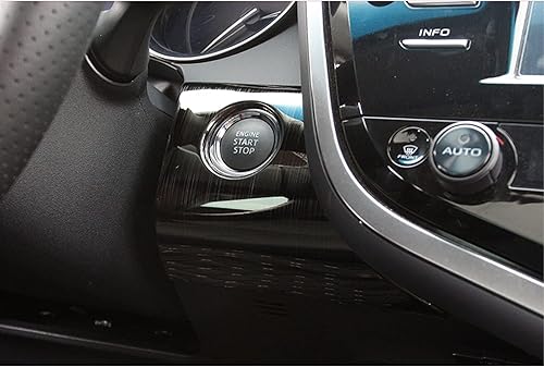 Miniatura 7 de Xotic Tech - Cubierta de marco de botón de arranque de botón de arranque de acero inoxidable negro con alambre de titanio negro compatible con