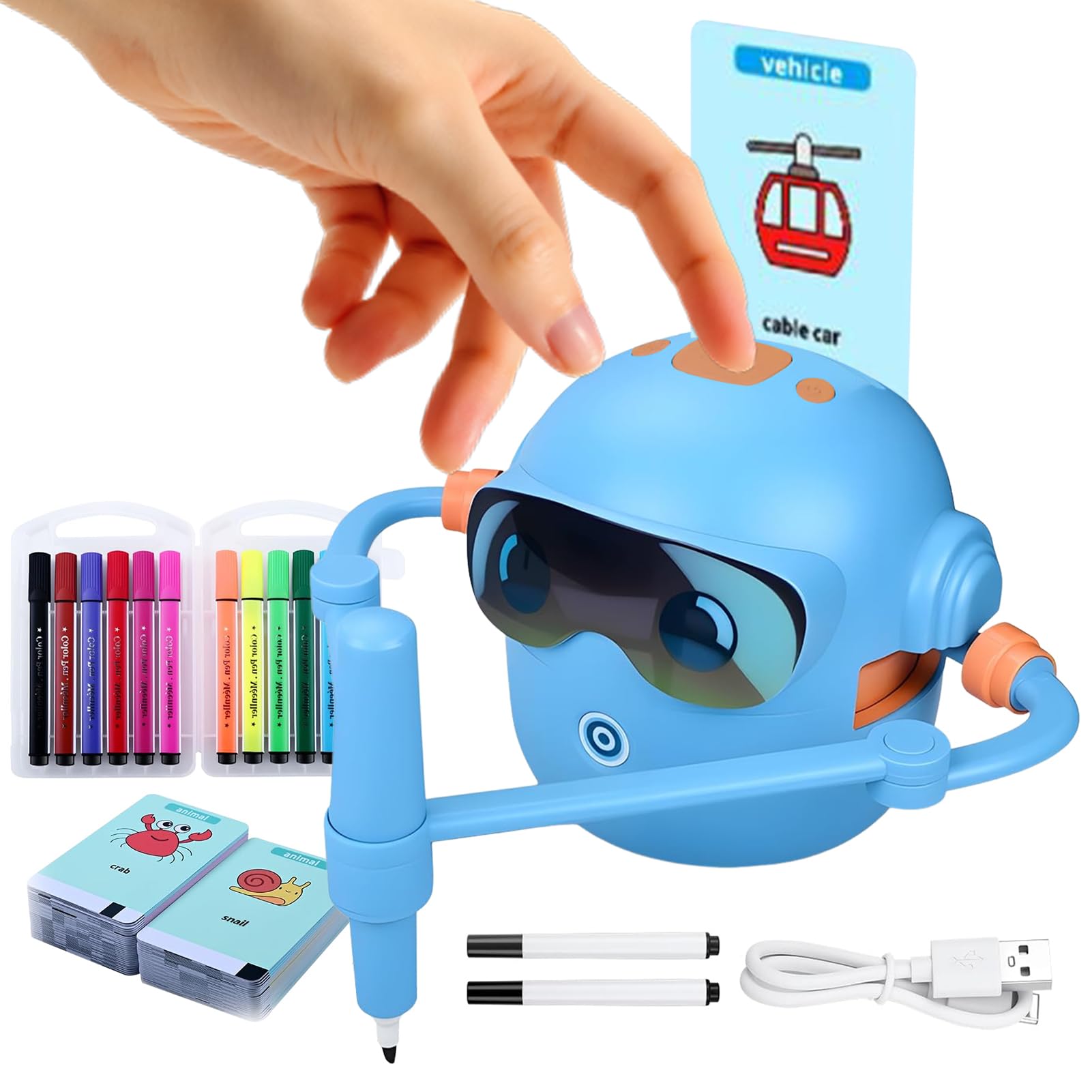 Robot Da Disegno Per Bambini Batteria Ricaricabile Da 1800mAh | Robot Per Disegnare Per Bambini Per Bambini, Ragazzi E Ragazze, Ideale Per Viaggi, Scuola E Asilo Infantile