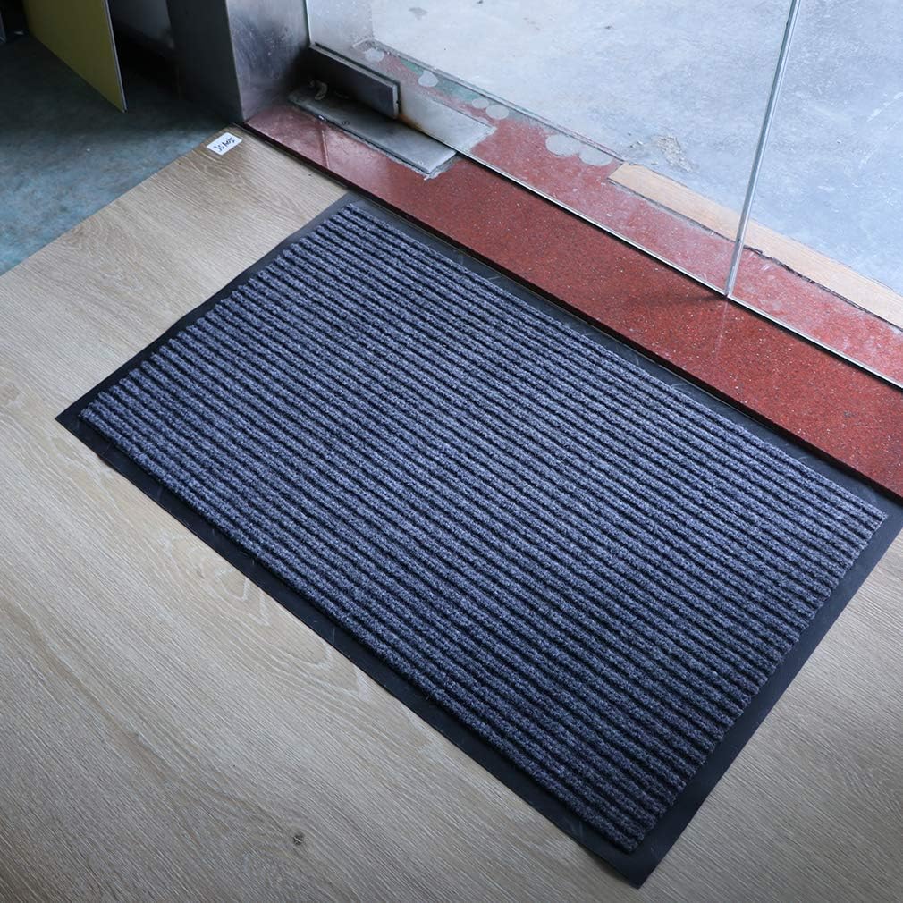 3AB 2-Pack Doormat Outdoor, 30 x 17 inch Gray Floor Mats, Non Slip Easy Clean Outdoor Indoor Shoe Scraper Rug, Door Mats for Entrance Way Outdoors