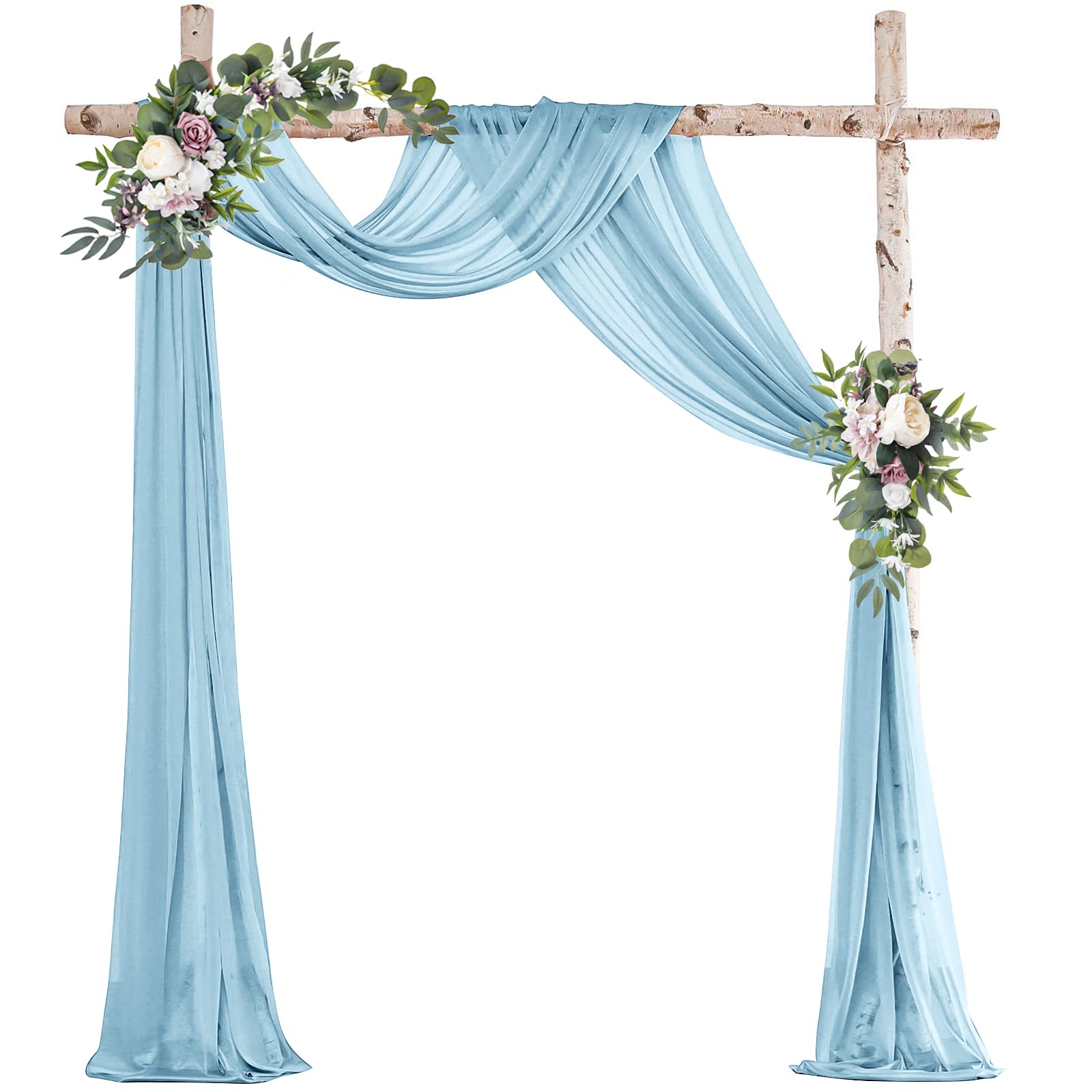 Ghope Arco per matrimonio, tenda trasversale, in tulle trasparente, per matrimonio, decorazione per fotografia, feste, matrimoni, cerimonie