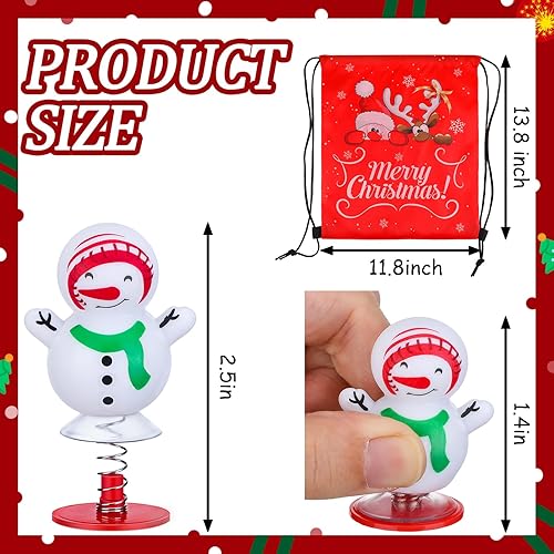 Miniatura 2 de Hiboom 100 piezas de juguete de salto de Navidad regalos de fiesta de Navidad, rellenos de calcetines de Navidad, juguetes de primavera con mochila