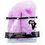 BELLANOMI African Exfoliating Net Sponge, Authentic African Bath Sponge, Ethically sourced from Nigeria, 45 inches Long, Back Scrubber for Daily use (Lilac)