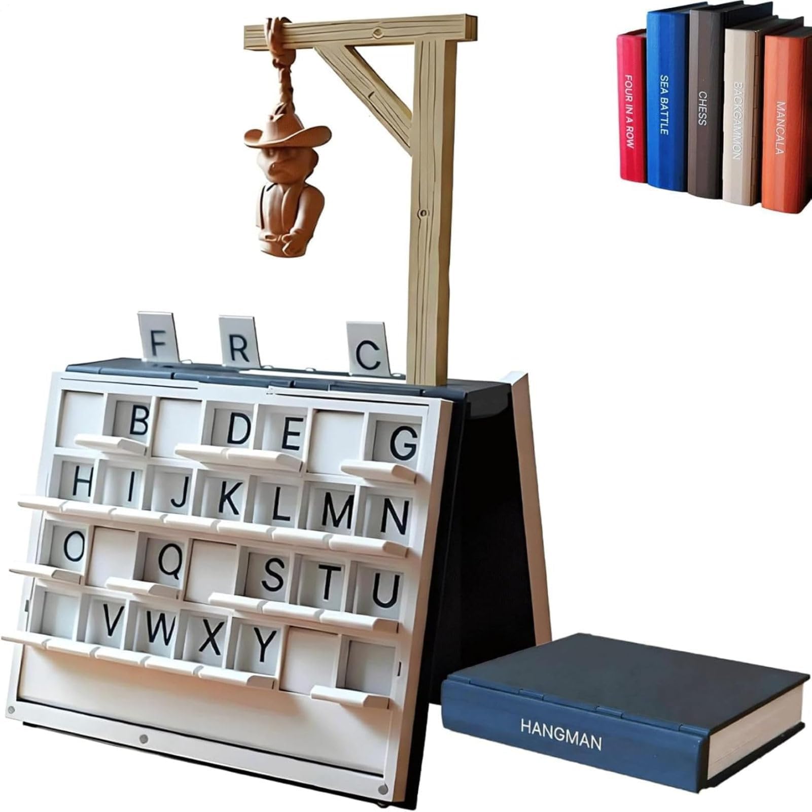3D Printed Magnetic Hangman Chess Set Portable Book Design Board Games for Kids and Adults Travel Family Holiday Party Home Entertainment Board Games